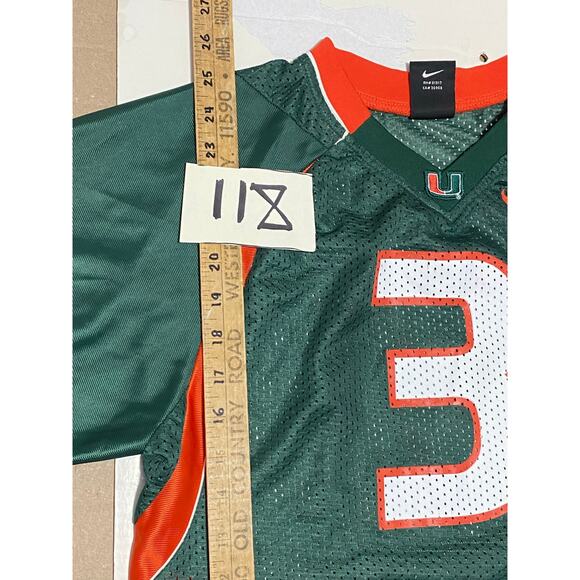 University of Miami Hurricanes #3 Jersey Nike Size Large Green Orange White - Picture 3 of 9